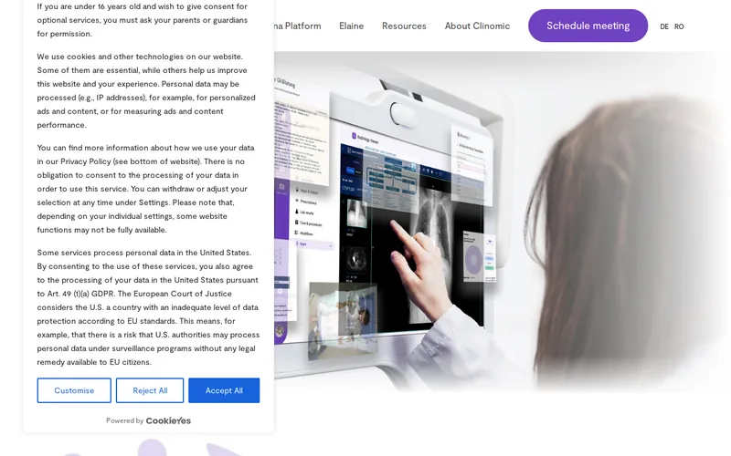 Website snapshot for Clinomic