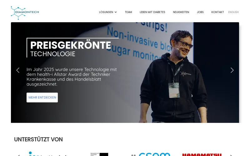 Website snapshot for DiaMonTech AG