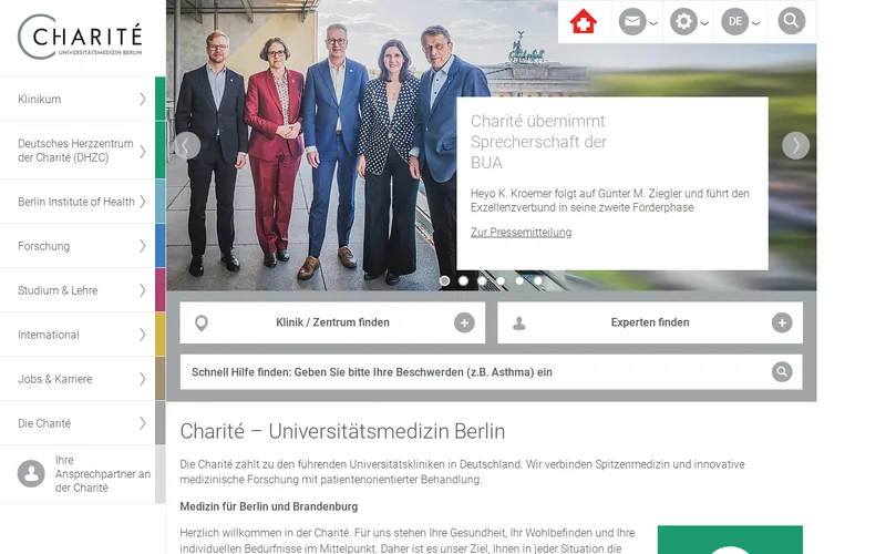 Website snapshot for Charité BIH Innovation