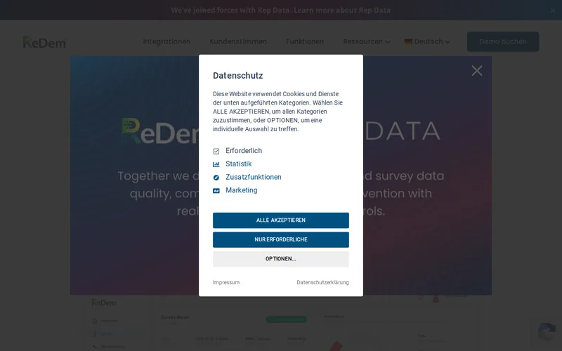Website snapshot for ReDem