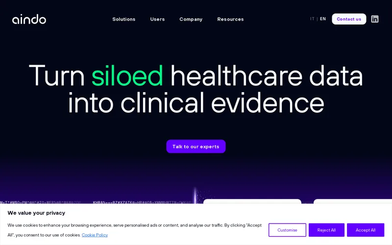 Website snapshot for Aindo