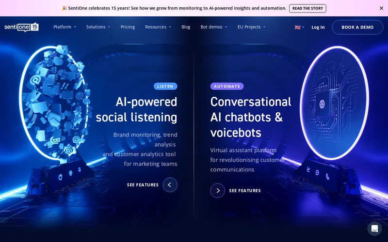 Website snapshot for SentiOne
