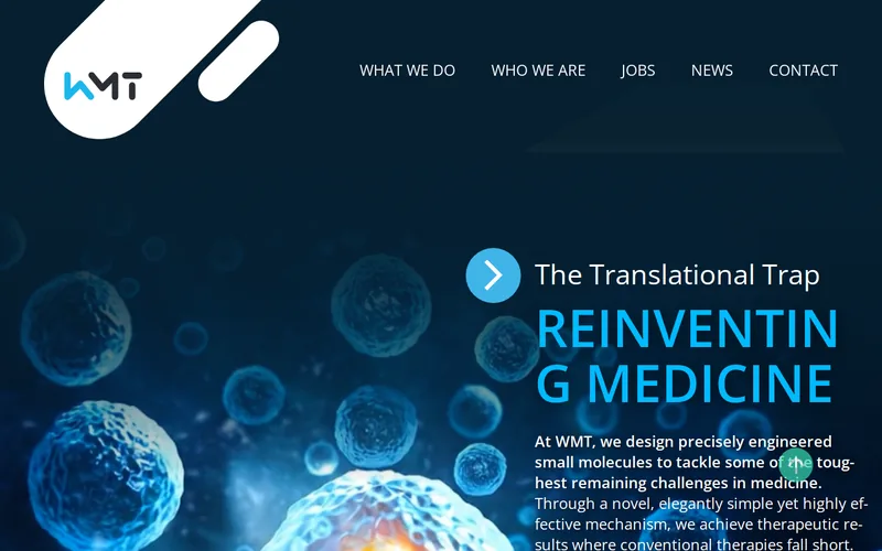 Website snapshot for WM Therapeutics