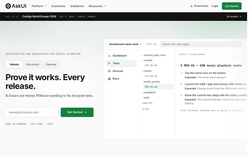 Website snapshot for AskUI