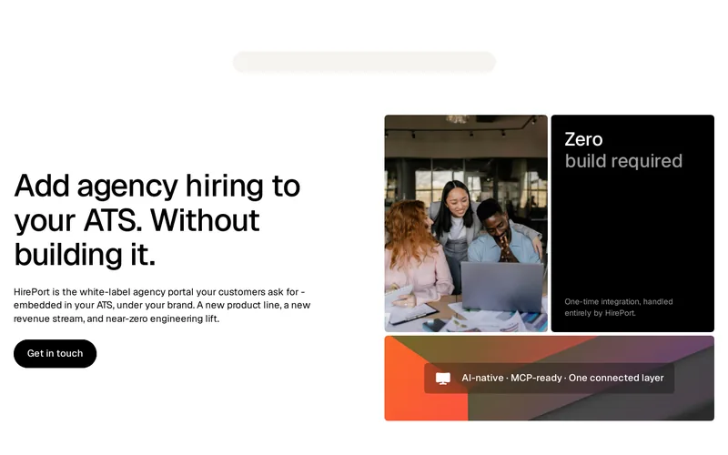 Website snapshot for HirePort