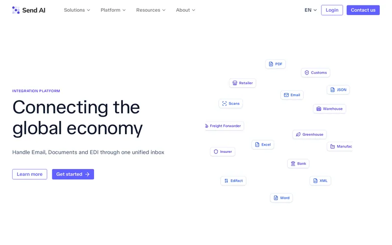 Website snapshot for Send AI