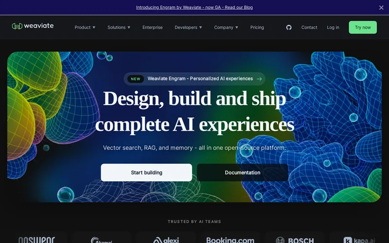 Website snapshot for Weaviate