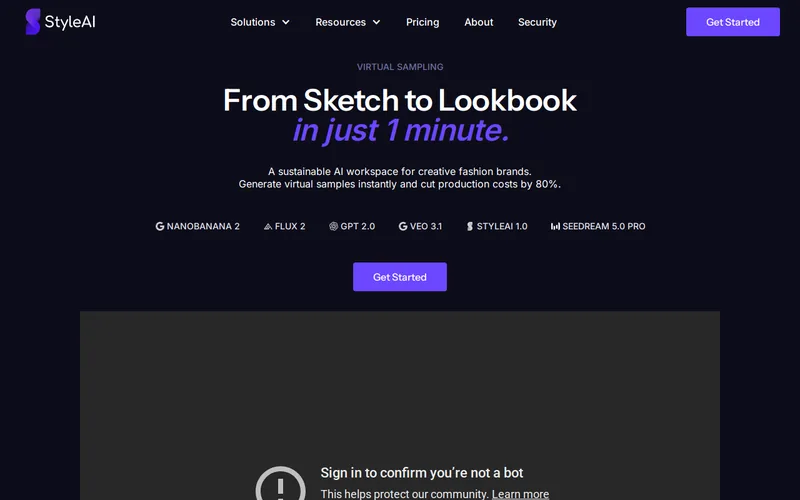 Website snapshot for StyleAI