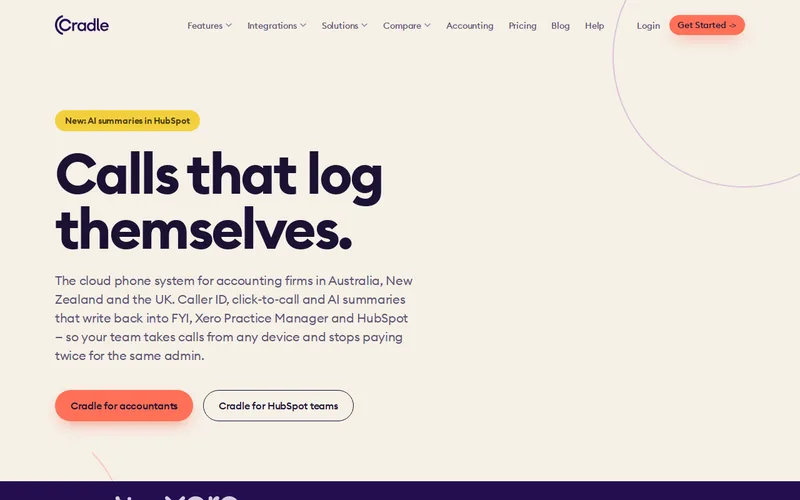 Website snapshot for Cradle