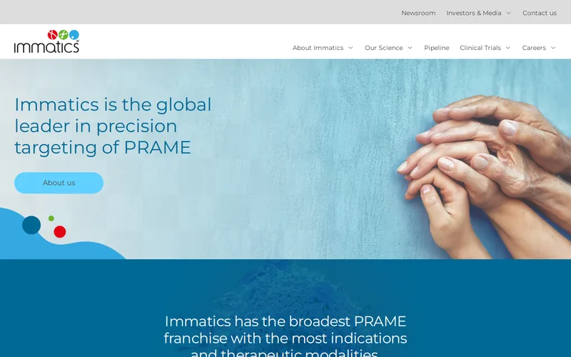 Website snapshot for Immatics N.V.