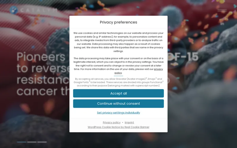 Website snapshot for CatalYm GmbH