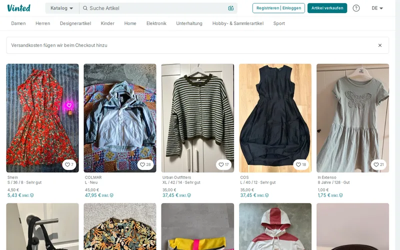 Website snapshot for Vinted