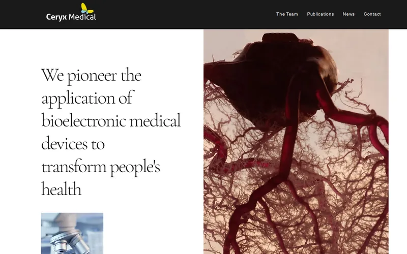 Website snapshot for Ceryx Medical Ltd