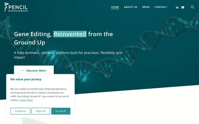 Website snapshot for Pencil Biosciences Limited