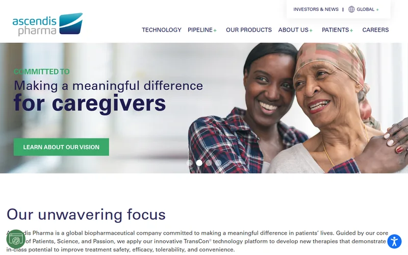 Website snapshot for Ascendis Pharma