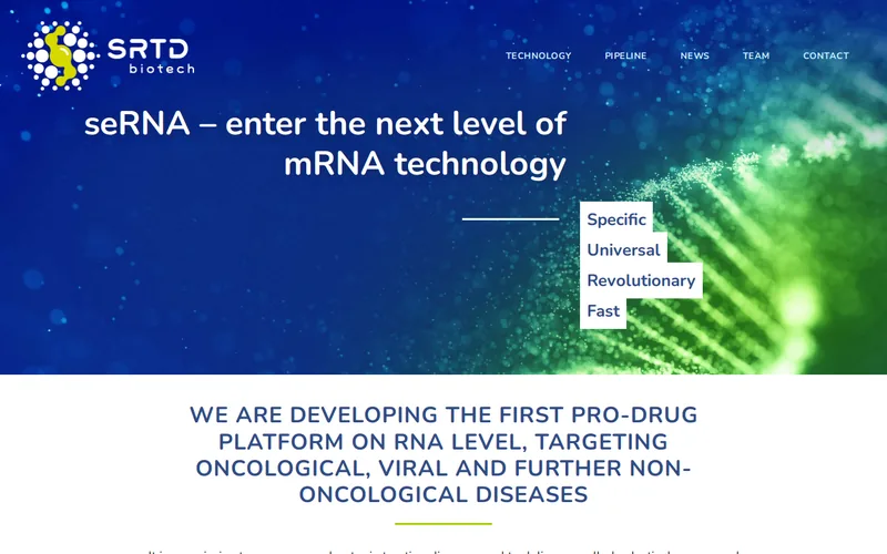 Website snapshot for SRTD Biotech