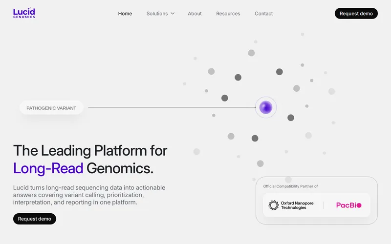Website snapshot for Lucid Genomics