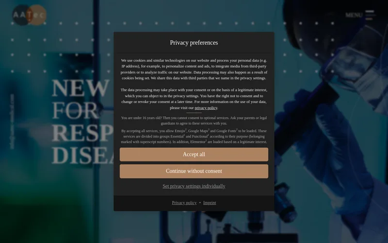Website snapshot for AATEC Medical