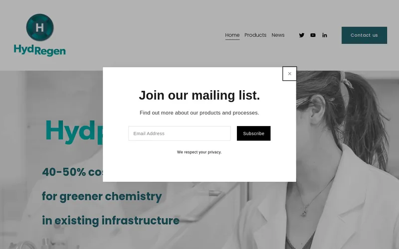 Website snapshot for Hydregen Oxford