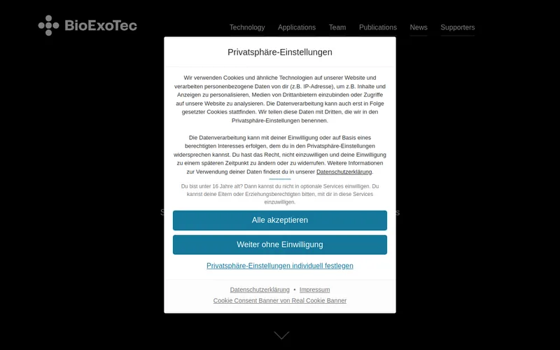 Website snapshot for Bioexotec