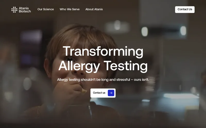 Website snapshot for Atanis Biotech