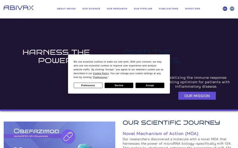Website snapshot for Abivax