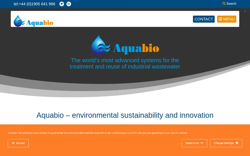 Website snapshot for AquaBio