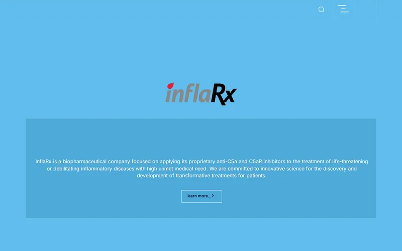 Website snapshot for InflaRx N.V.