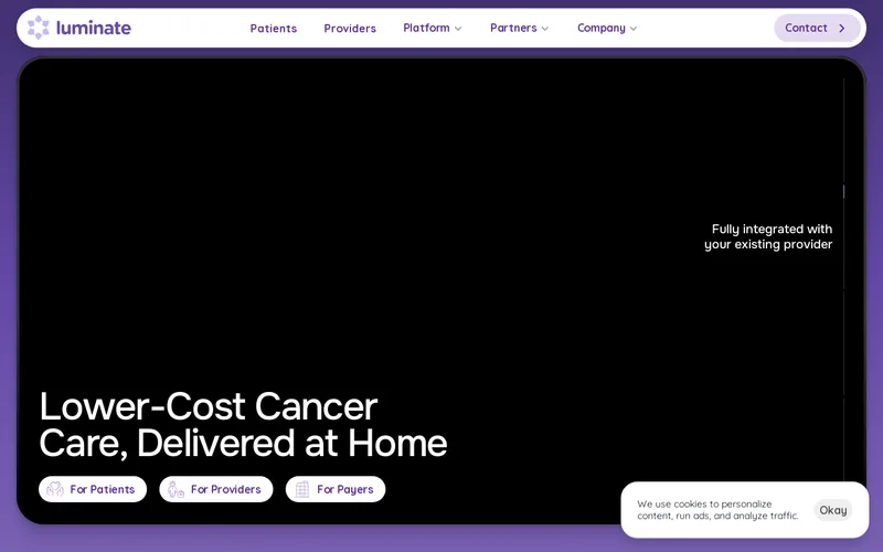 Website snapshot for Luminate Medical