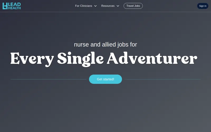 Website snapshot for Lead Health
