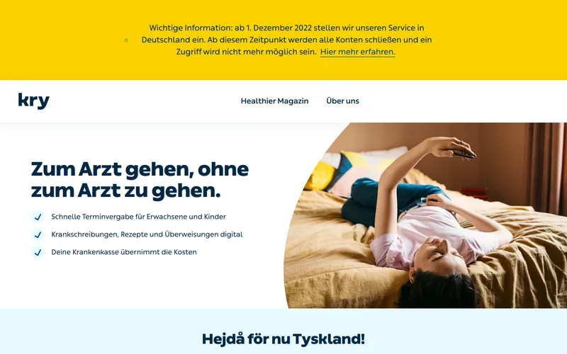 Website snapshot for Kry