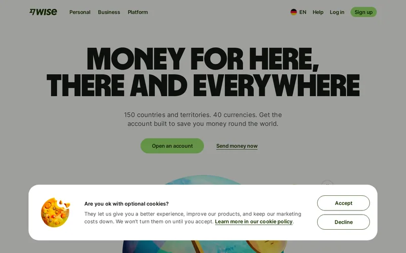 Website snapshot for Wise PLC