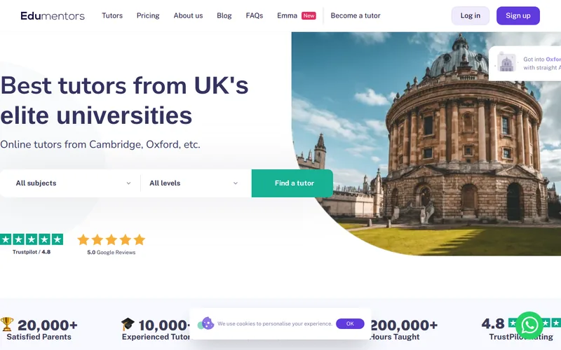 Website snapshot for Edumentors