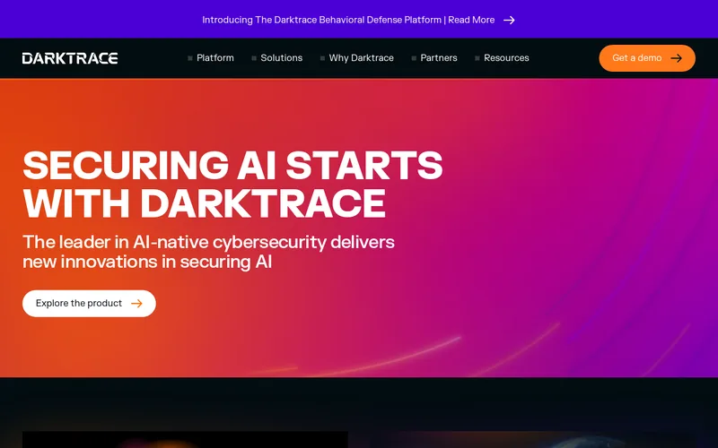 Website snapshot for Darktrace Holdings Ltd