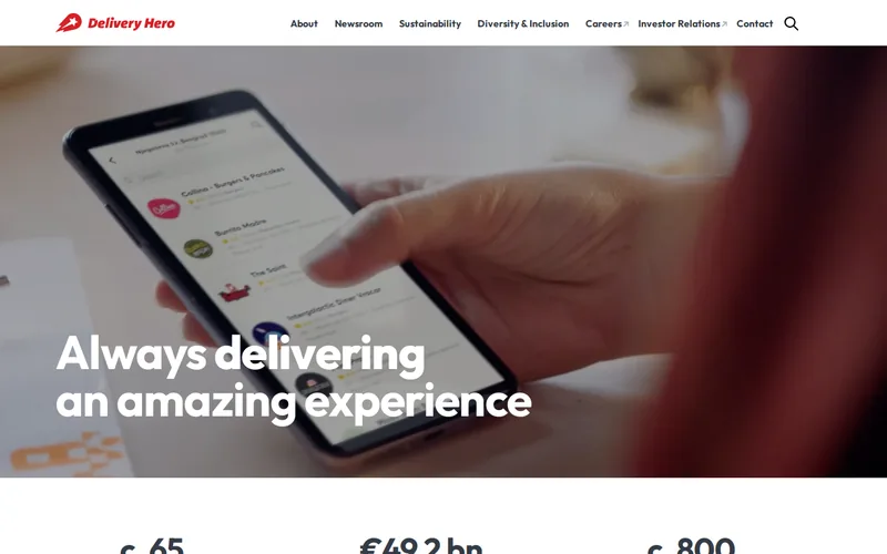 Website snapshot for Delivery Hero SE