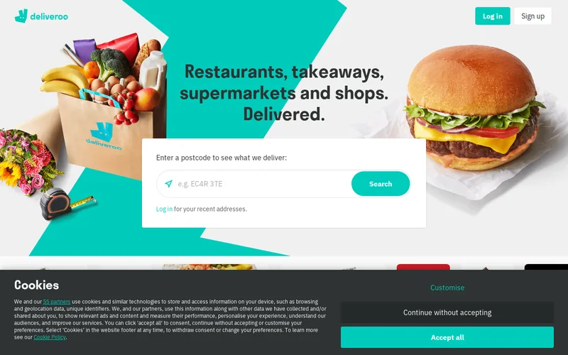 Website snapshot for Deliveroo