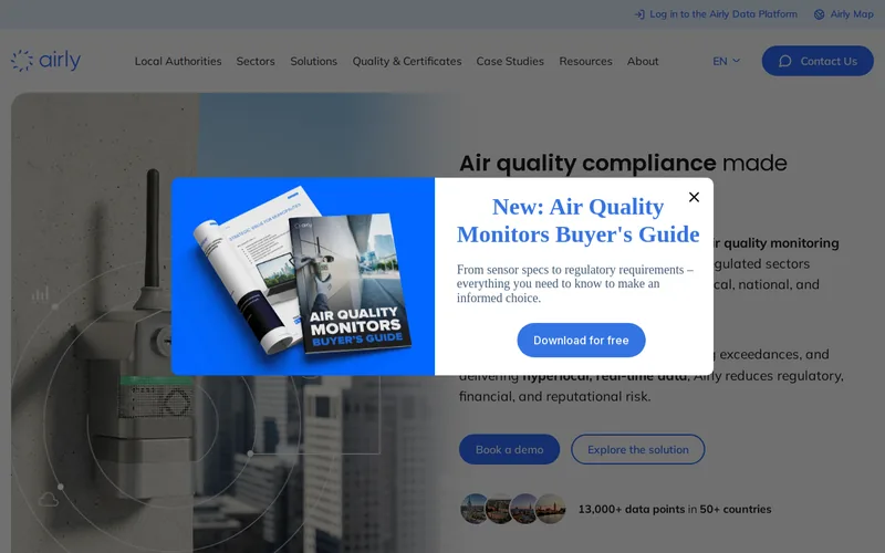 Website snapshot for Airly