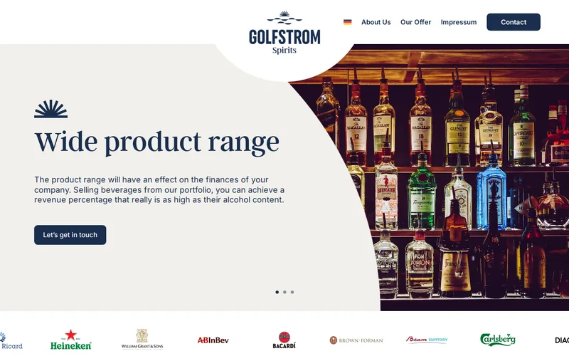 Website snapshot for Golfstrom Spirits GmbH