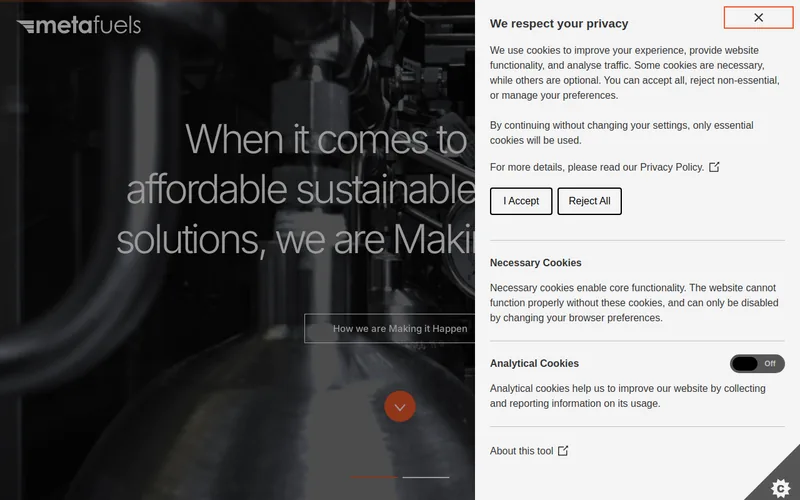 Website snapshot for Metafuels AG