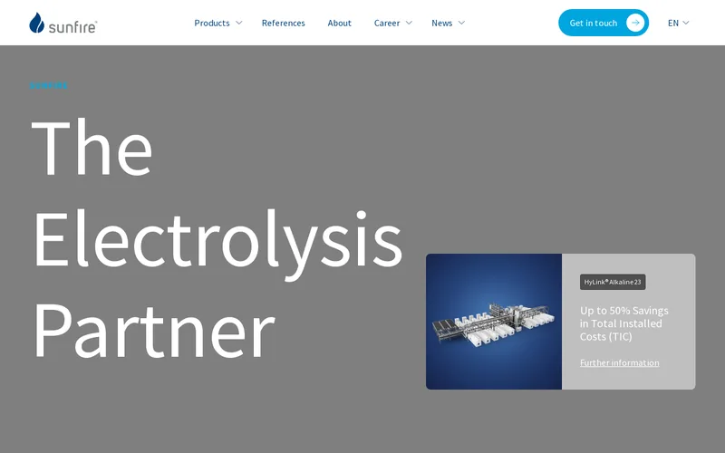 Website snapshot for Sunfire