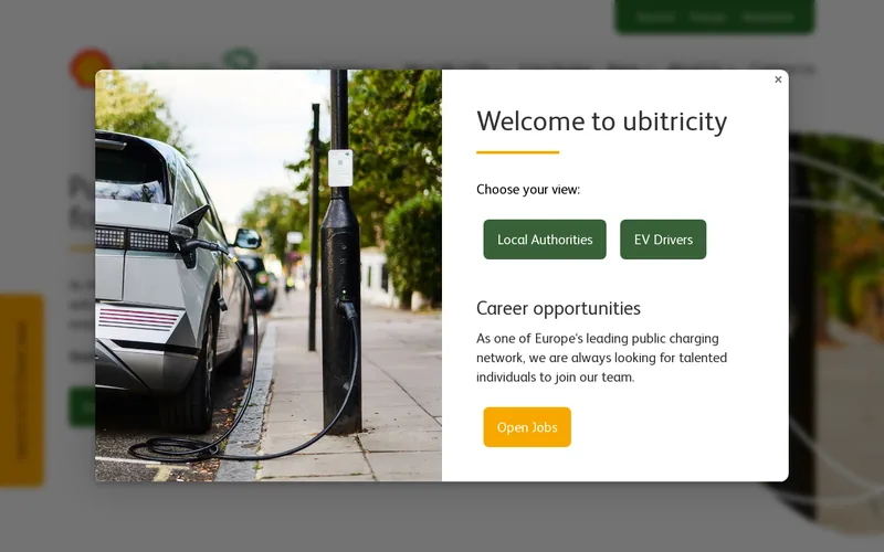 Website snapshot for ubitricity