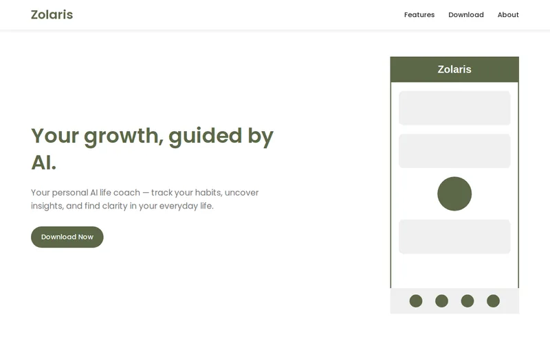 Website snapshot for Zolaris