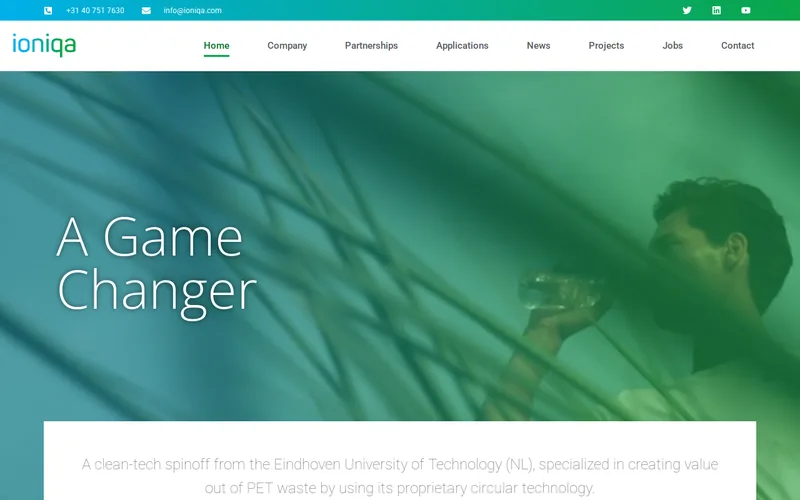 Website snapshot for Ioniqa Technologies