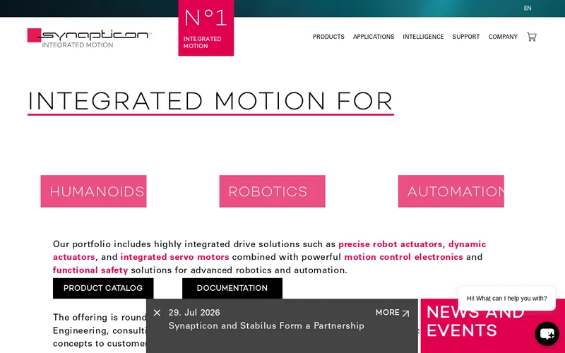 Website snapshot for Synapticon