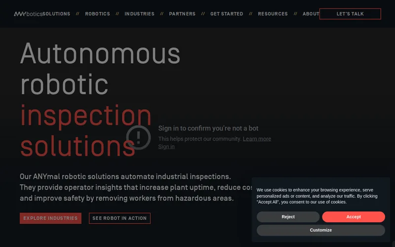 Website snapshot for ANYbotics
