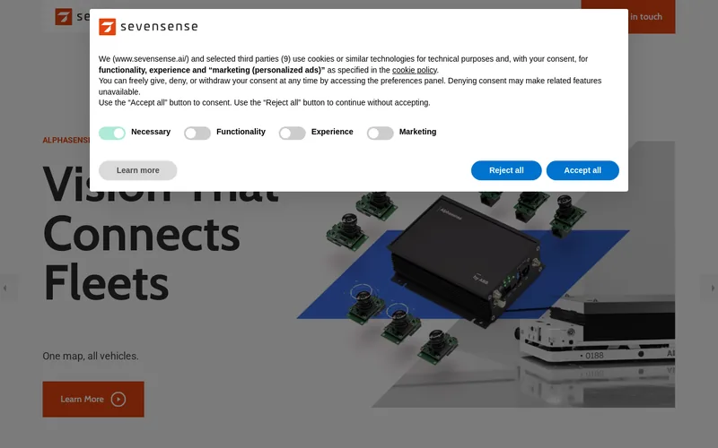 Website snapshot for Sevensense Robotics