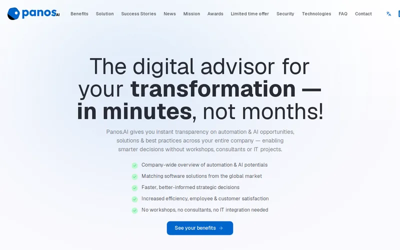 Website snapshot for Panos.AI