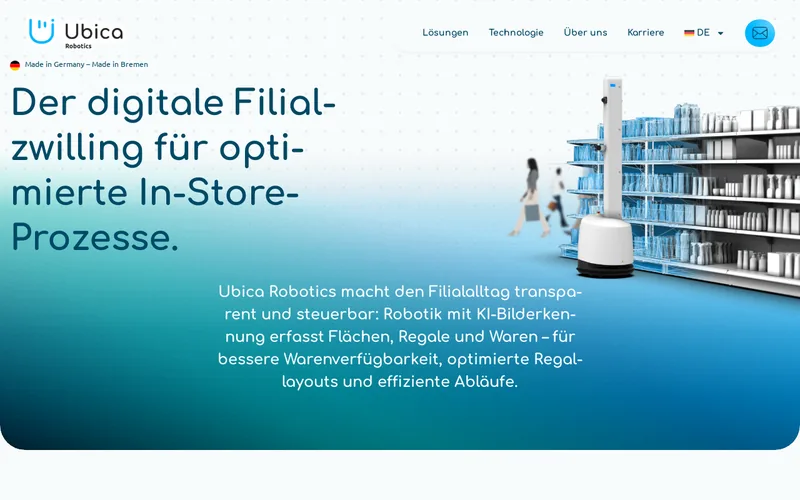 Website snapshot for Ubica Robotics GmbH