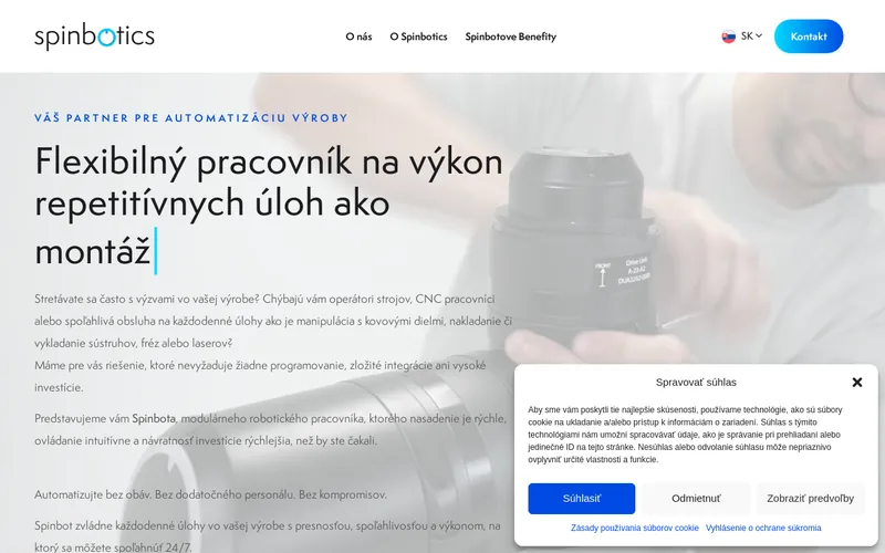 Website snapshot for Spinbotics s.r.o.
