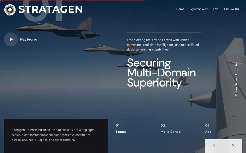 Website snapshot for Stratagen Defence